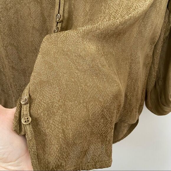 Anthropologie Cacee Jacquard Button Down Snake Print Blouse Size XS - Picture 7 of 11